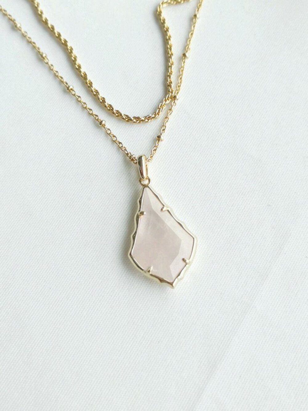 Kendra Scott jewelry - Faceted Alex Gold Rose Quartz Convertible Necklace